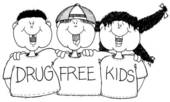 Illustration Of 3 Children Wearing Shirts Saying Drug Free Kids