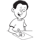 Image Gallery   Similar Image  Cartoon Boy Writing  Black And White