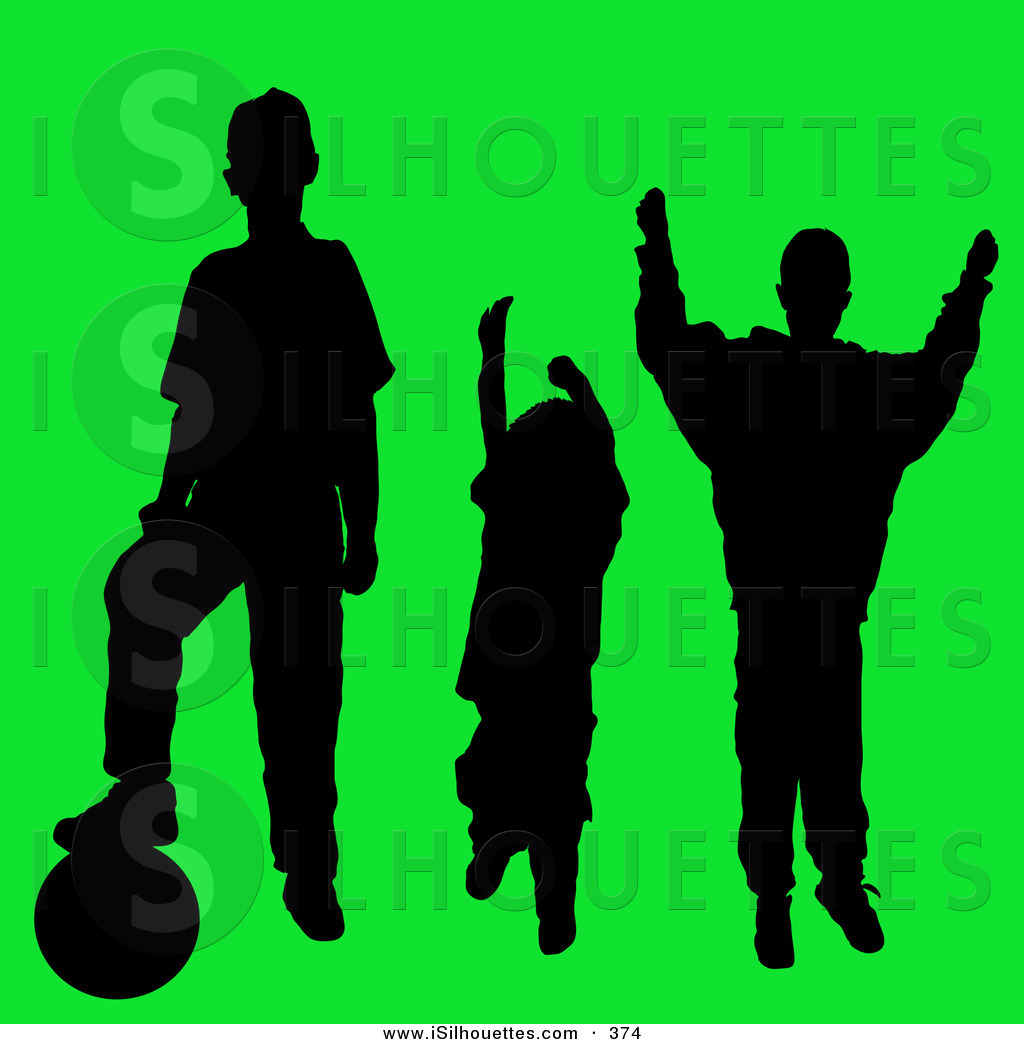 Larger Preview  Silhouette Clipart Of A Trio Of Silhouetted Athletic