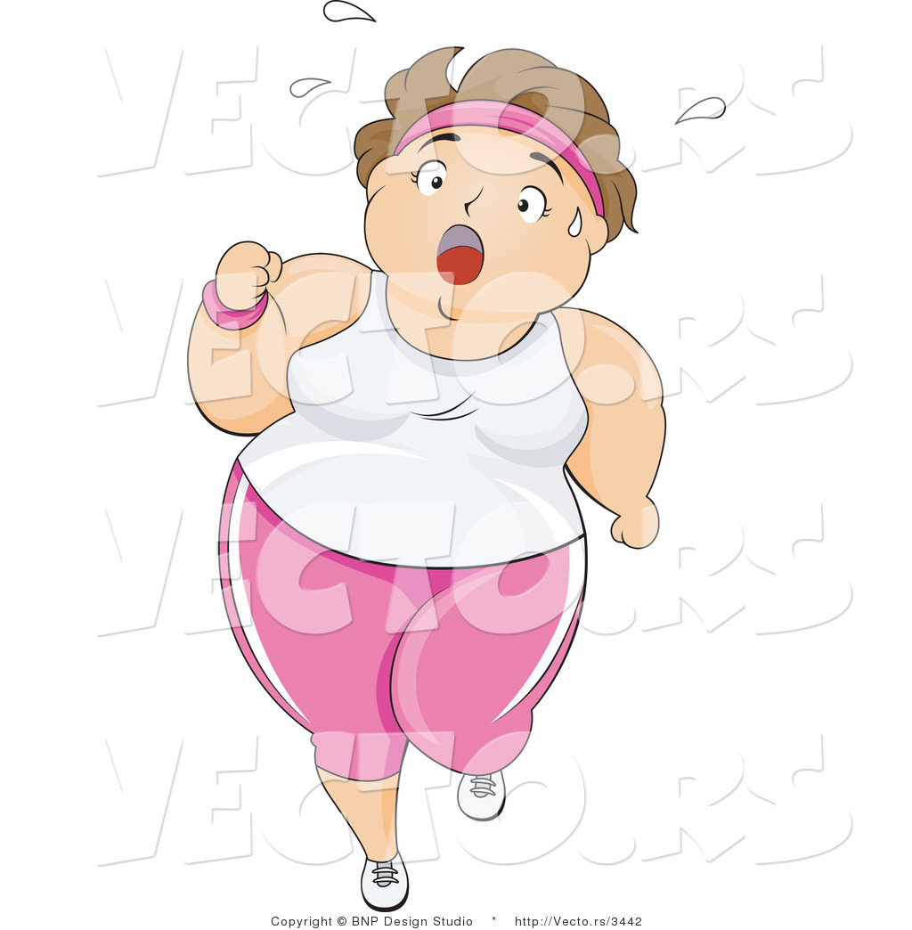 Larger Preview  Vector Of Overweight Girl Sweating And Jogging By Bnp