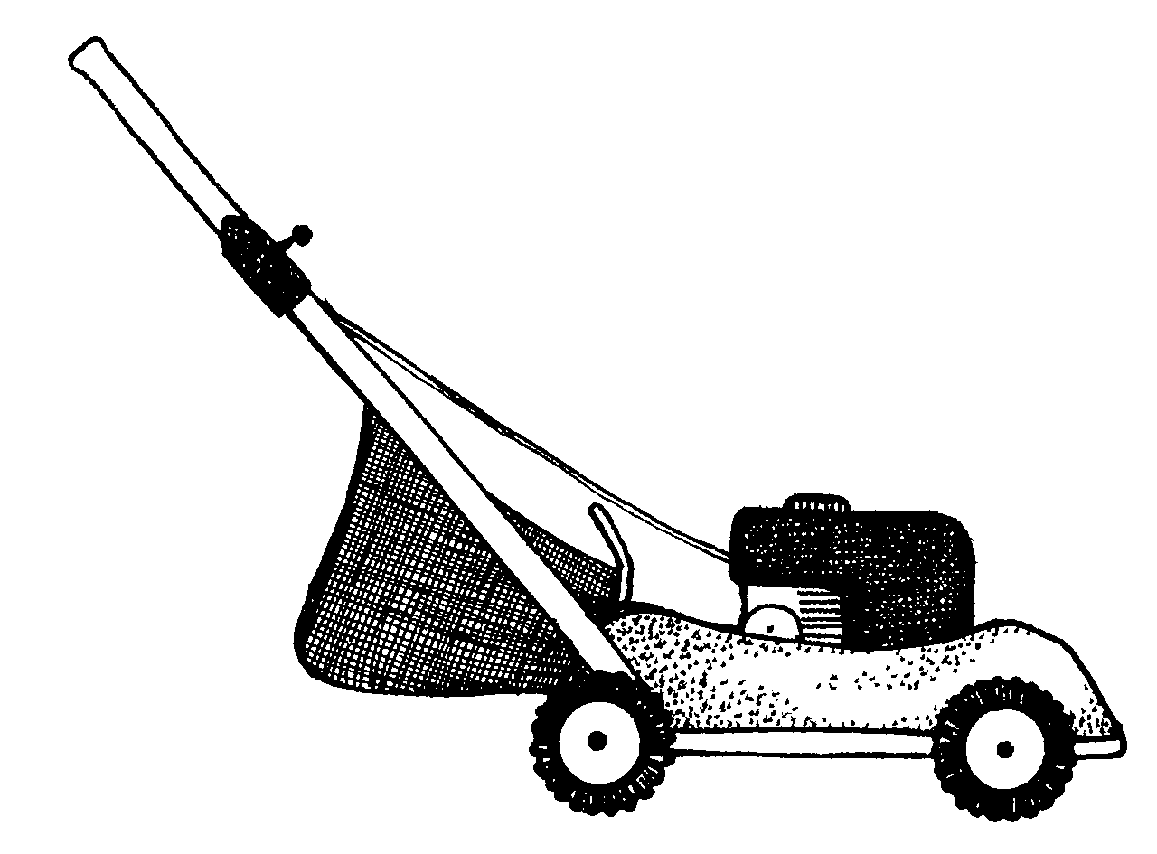 Lawn Mower Clip Art Black White