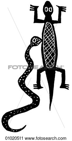 Line Art Africa Sraped Calabash Snake And Lizard Design Ghana  Ghana
