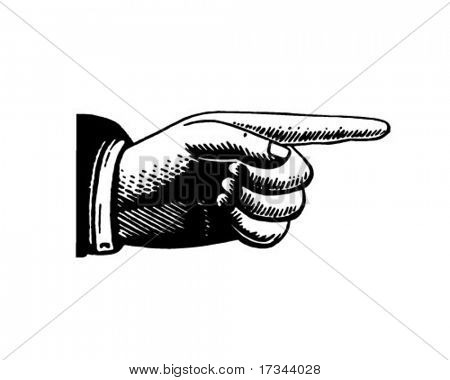 Pointing Hand 2   Retro Clip Art Stock Vector   Stock Photos