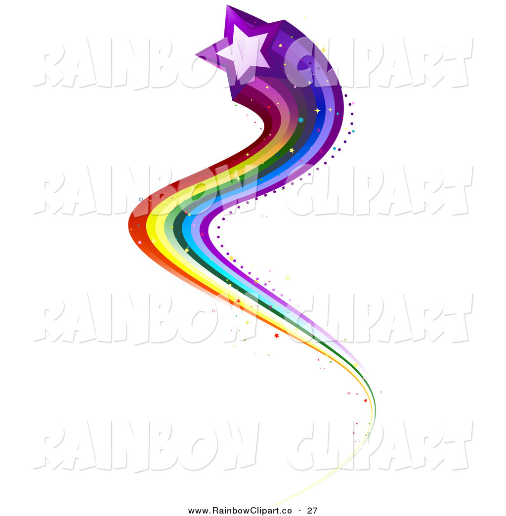 Purple Shooting Star With A Curvy Rainbow Trail By Bnp Design Studio