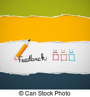 Retro Torn Paper  Feedback Background With Pencil  Clipart Vector