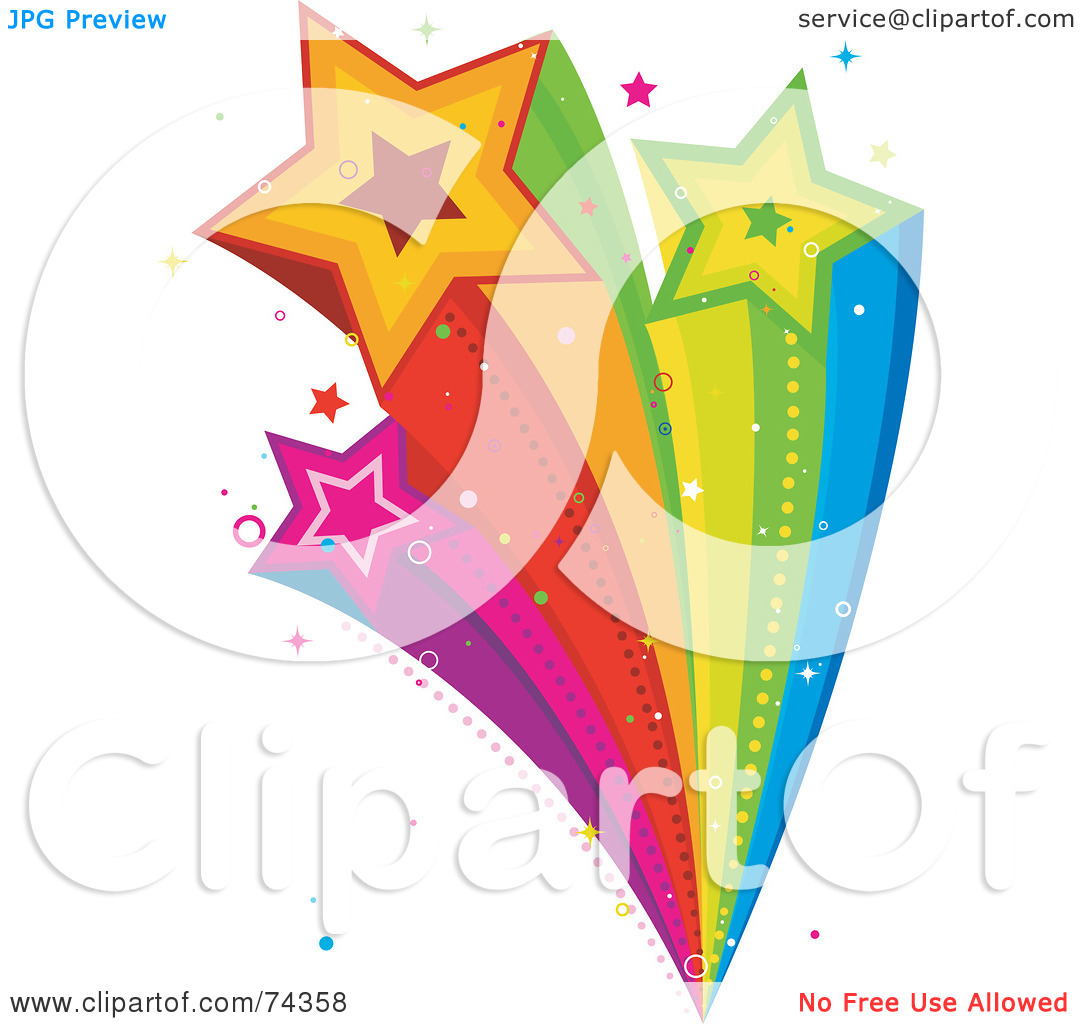 Royalty Free  Rf  Clipart Illustration Of A Rainbow Shooting Star
