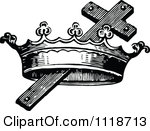 Royalty Free  Rf  Cross And Crown Clipart Illustrations Vector