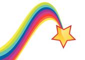 Shiny Star And Rainbow Trail   Stock Illustration
