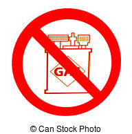 Sign Of No Gas Isolated On White Background Stock Illustrations