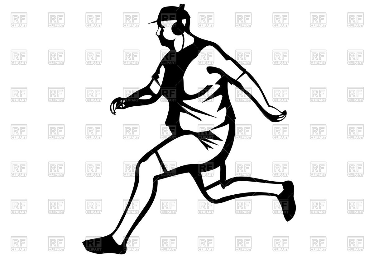 Silhouette Of Fat Man Jogging Sport And Leisure Download Royalty