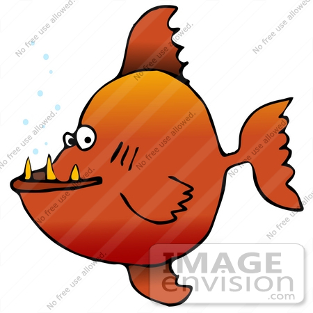 Toothy Orange Fish Clipart    26699 By Djart   Royalty Free Stock