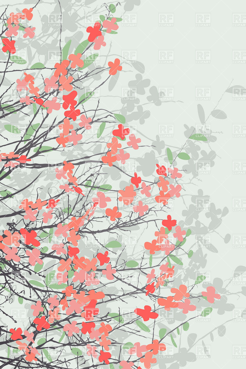 Tree Branch With Flowers Download Royalty Free Vector Clipart  Eps