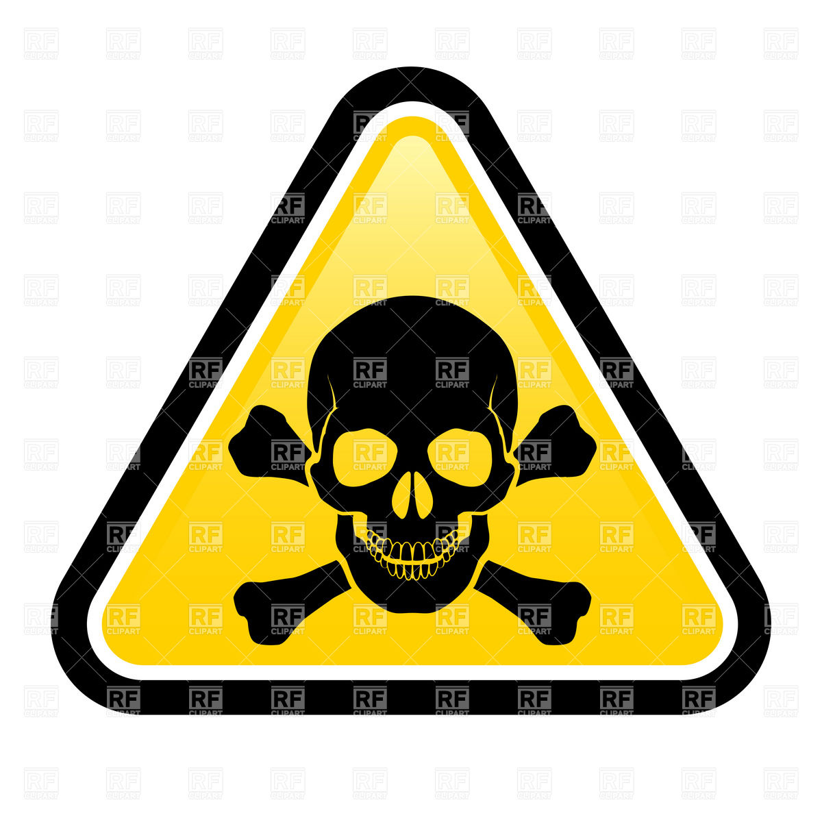 Triangular Danger Sign With Skull And Crossbones 6362 Signs Symbols