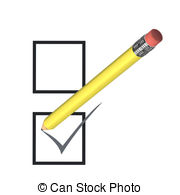 Voting Concept With Yellow Pencil Stock Illustrations