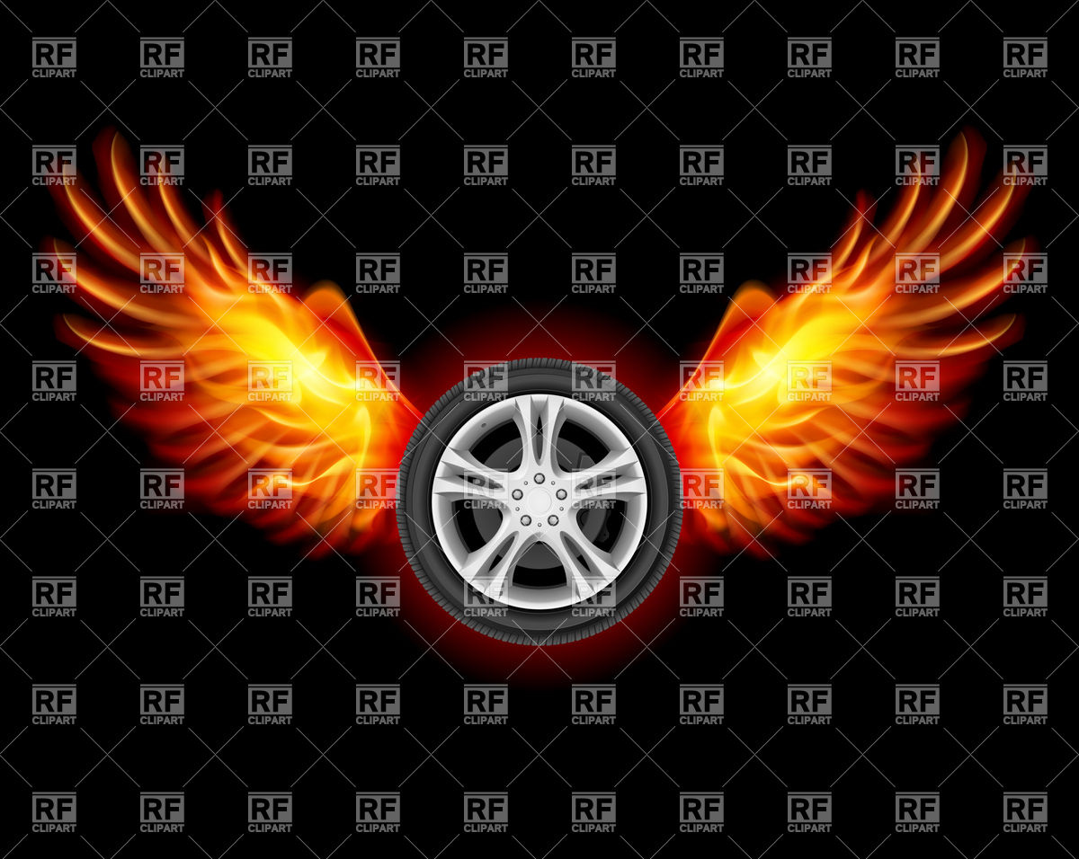 Wheel With Fire Wings   Race Symbol 6826 Transportation Download    