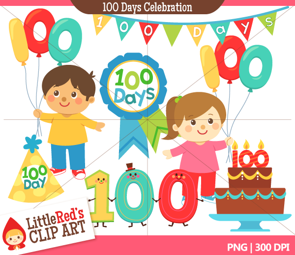 100 Days Celebration Clip Art   Little Red S Treehouse