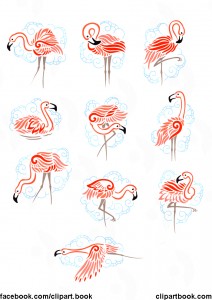 10942 Delicate Flamingos Free Vector Clipart Free Vector Clip Arts