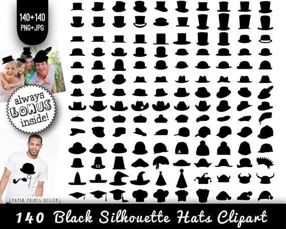 140 Png Black Silhouette Hats Clipart From Paperprintsdesign On