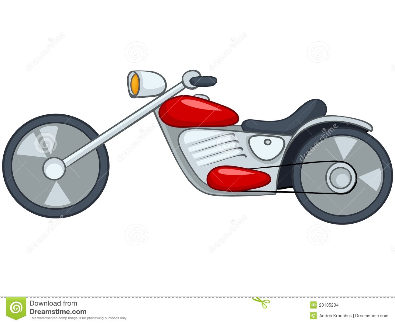 Cartoon Motorcycle Isolated On White Background  Vector Eps8