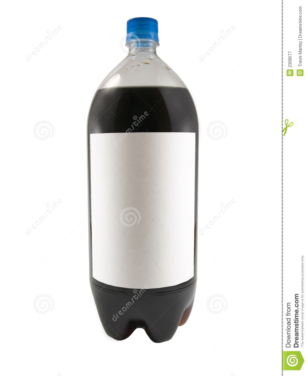 Close Up On A Soda Bottle Isolated On A White Background With A