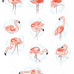 Delicate Pink Flamingos Art   Download Free Clip Art Vector