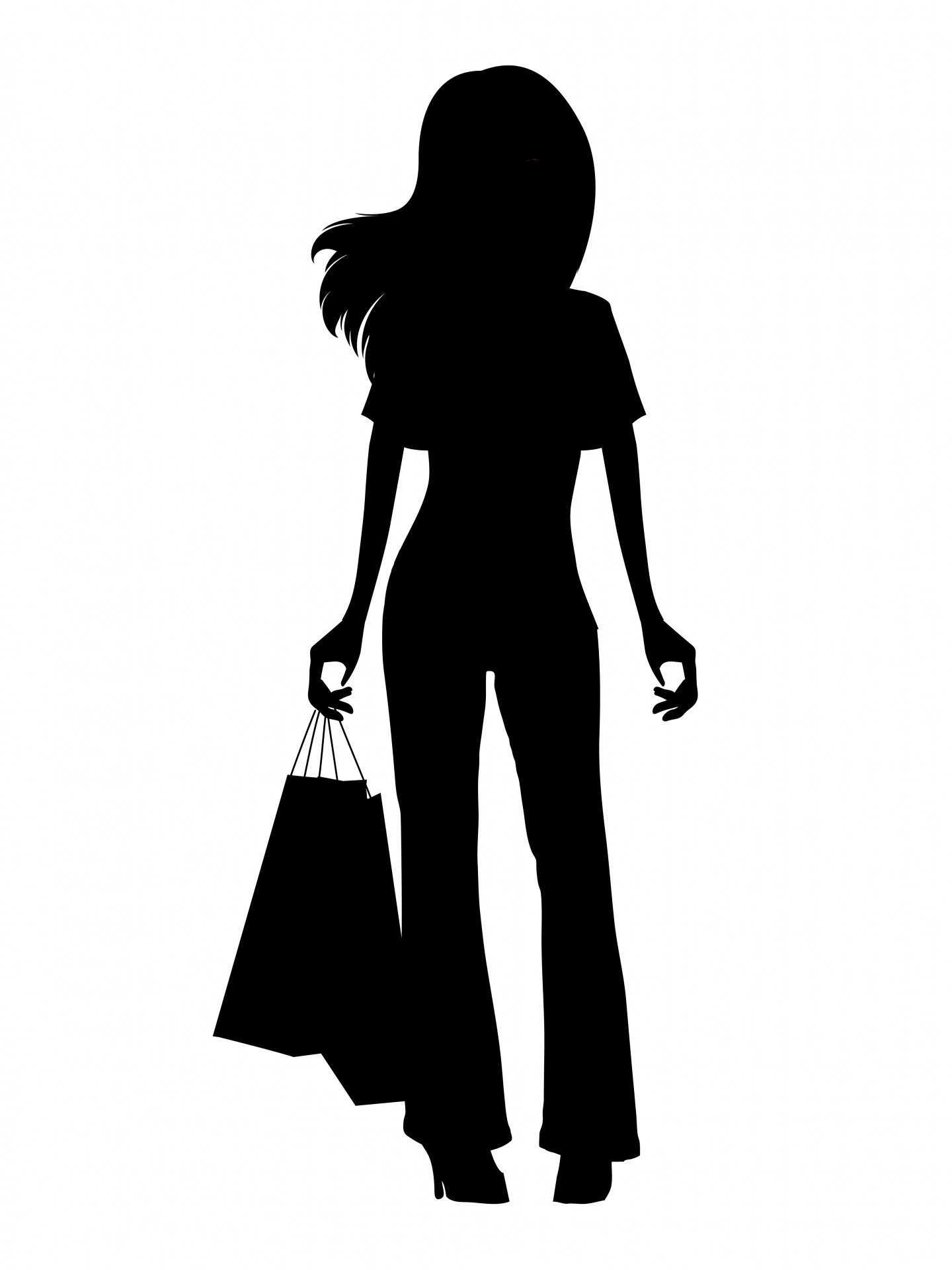 Girl Shopping Black Silhouette Free Stock Photo Hd   Public Domain