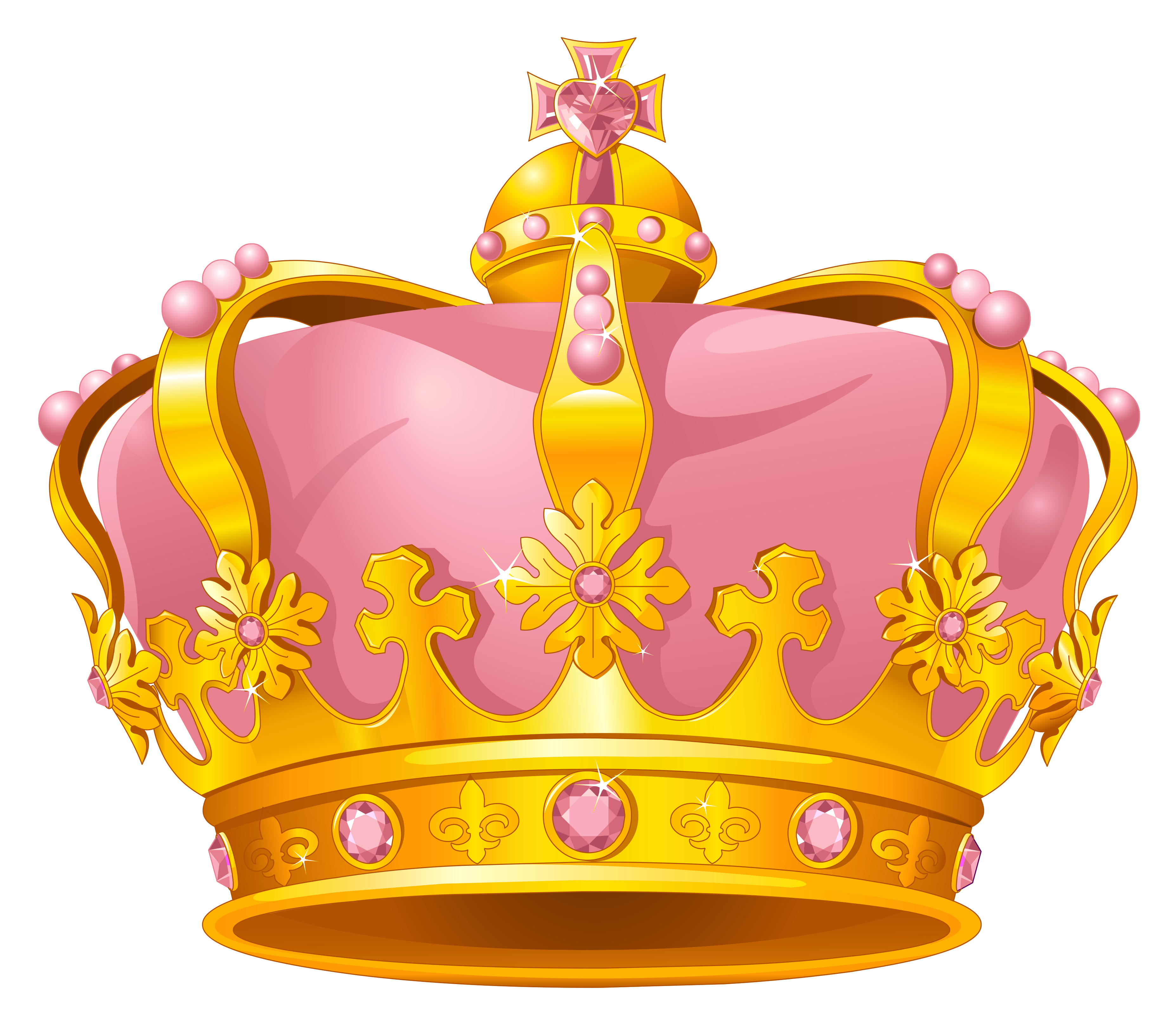 Golden Pink Crown Png Clipart