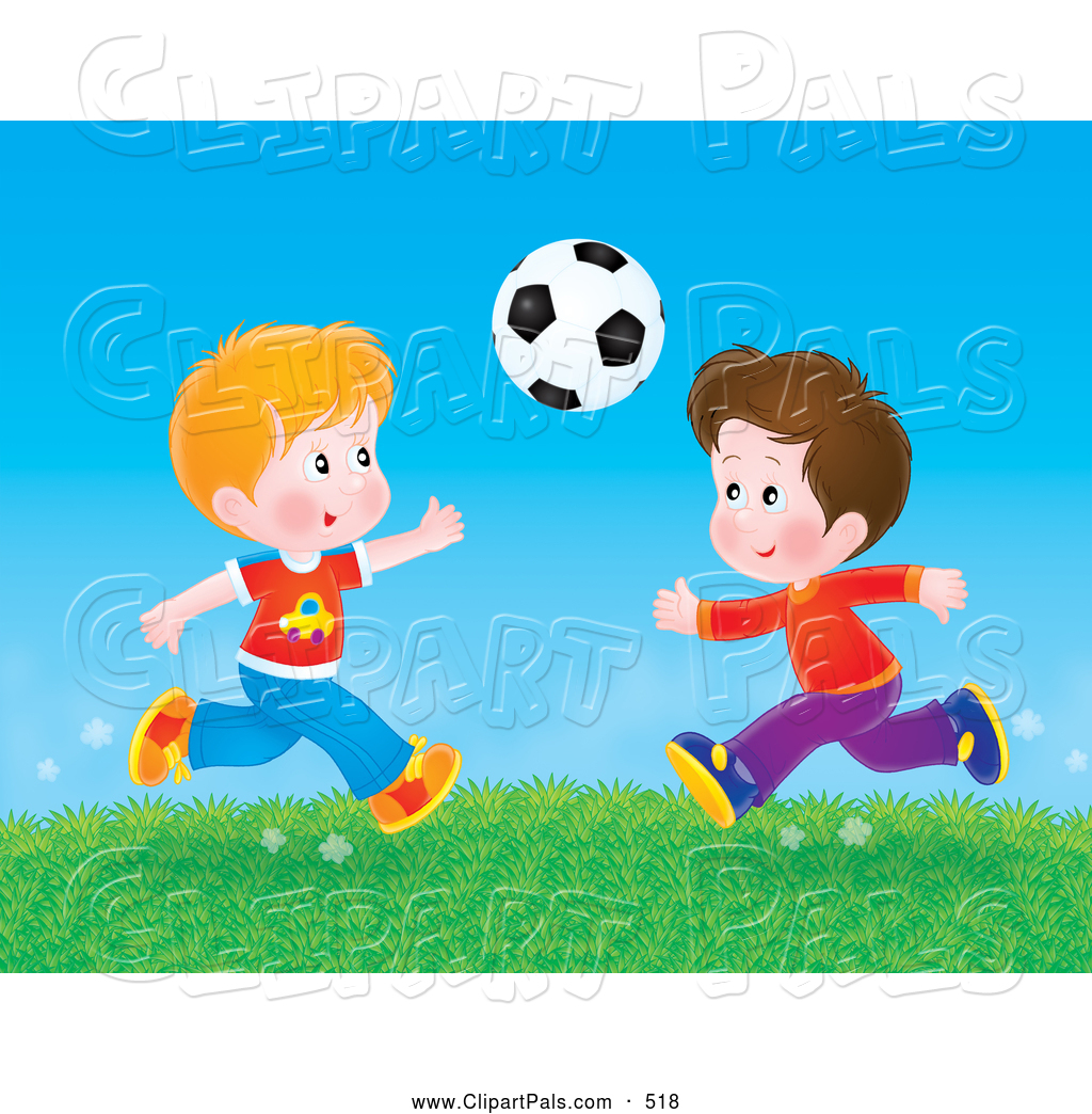 Pal Clipart Of Boys Playing Soccer In A Field By Alex Bannykh    518