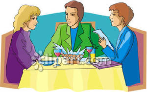 People Having Dinner In A Restaurant   Royalty Free Clipart Picture