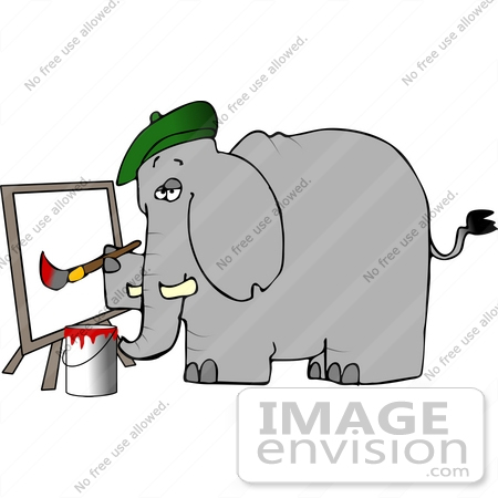 Photomontages Photos Artist Elephant Creating A Painting Clipart 12452