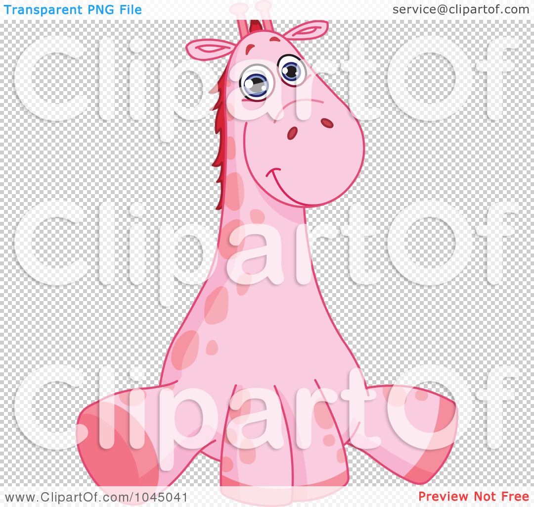 Pink Baby Giraffe Clip Art