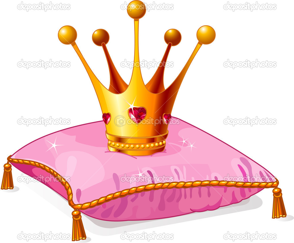 Princess Crown On The Pink Pillow   Stock Vector   Dazdraperma