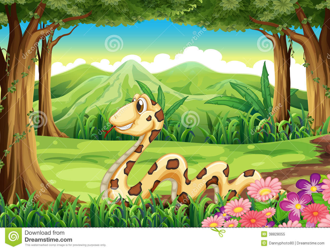 Snake In The Jungle Stock Vector   Image  38828055