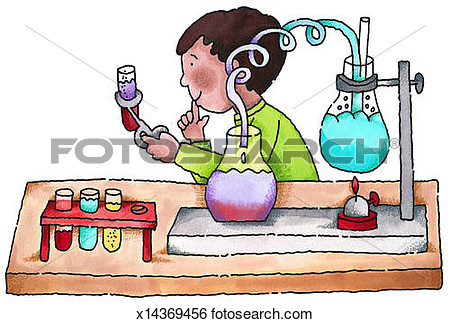 Stock Illustration   Boy Doing Science Experiment  Fotosearch   Search