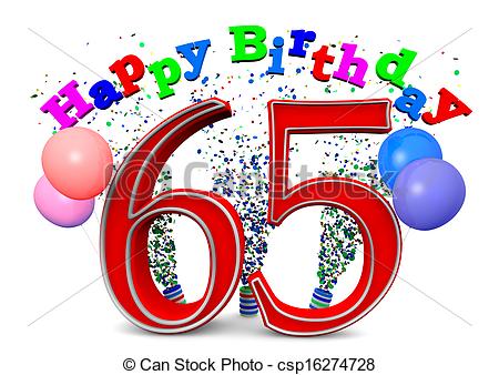 Stock Illustration   Happy 65th Birthday   Stock Illustration Royalty