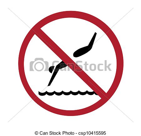 Stock Illustration   Sign   No Diving With Paths   Stock Illustration