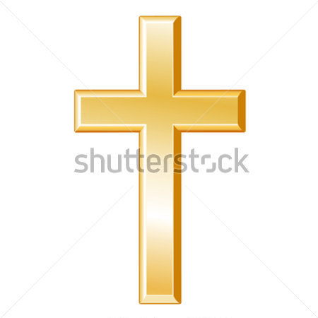 Vector Christian Golden Cross Symbol Of The Christian Faith On A