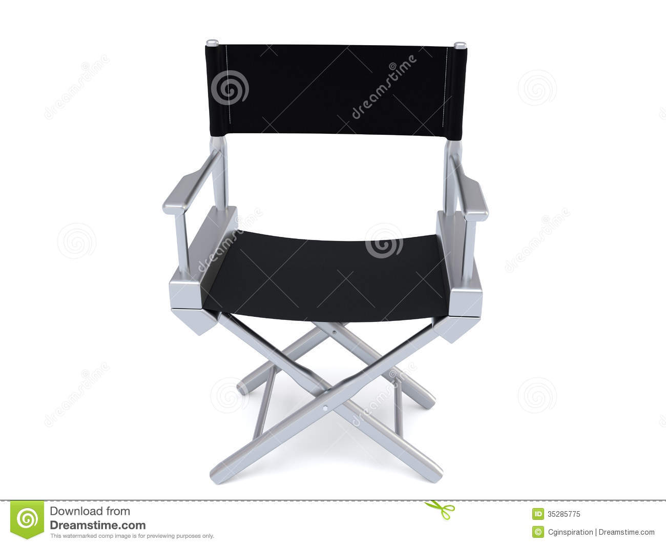 3d Clip Art Of Director S Chair 