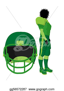 American Female Football Player Illustration Silhouette  Clipart