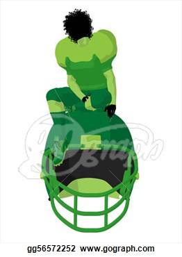 American Female Football Player Illustration Silhouette  Clipart