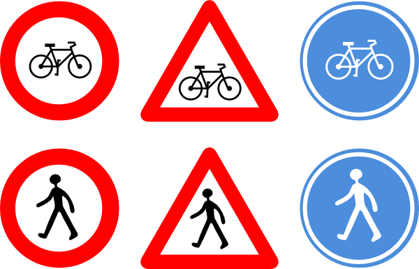 Bicycle Traffic Signs Clip Art  Png And Svg