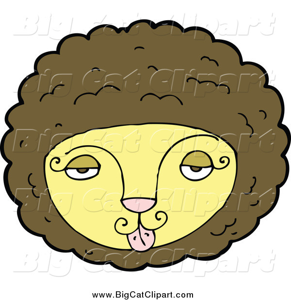 Big Cat Cartoon Vector Clipart Of A Silly Male Lion Face By