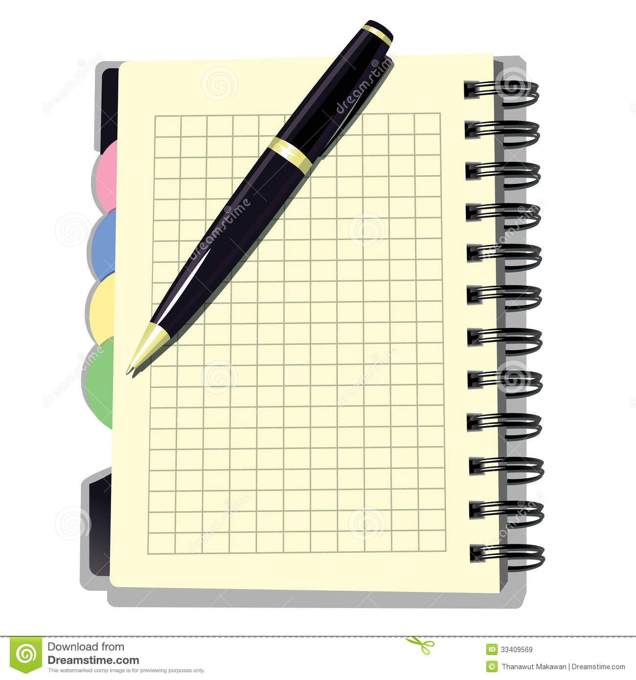 Book With Pen  Vector Illustration Of Appointment Book With A Pen