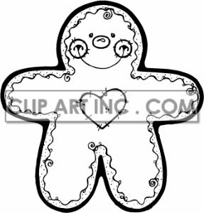 Christmas Cookie Clip Art Black And White   Clipart Panda   Free