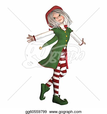 Christmas Elf Isolated On A White Background  Clipart Gg60559799