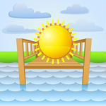 Christmas Illustration Of Summer Santa Relaxing In A Sun Lounger On