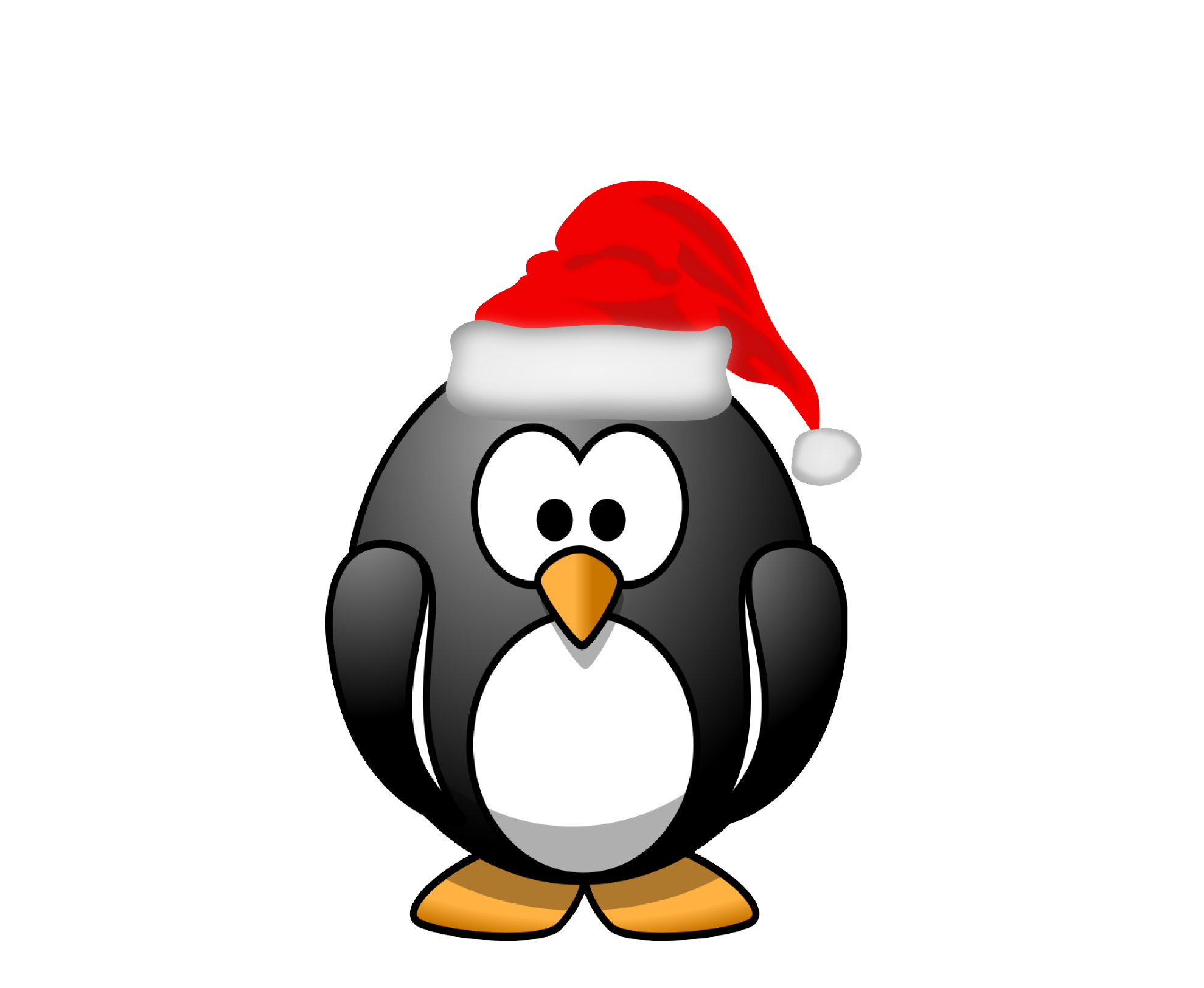 Christmas Penguin Clip Art Black And White