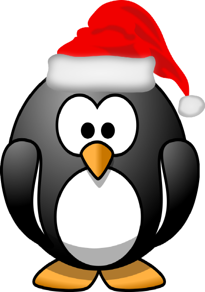 Christmas Penguin Clipart Black And White Christmas Penguin Hi Png