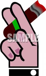 Cigar Between A Person S Two Fingers   Clipart