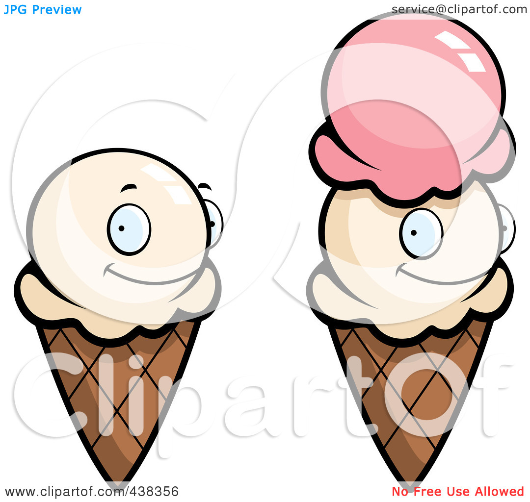 Clipart Illustration Of A Digital Collage Of Waffle Ice Cream Cones By